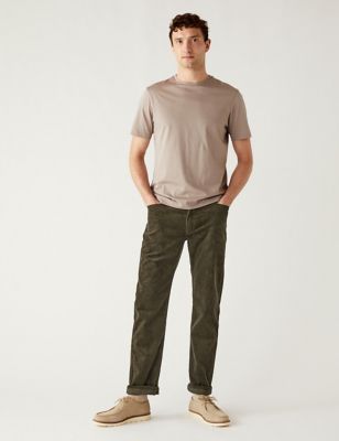 

Mens M&S Collection Straight Fit Corduroy Trousers - Khaki, Khaki