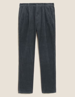 

Mens M&S Collection Tapered Fit Corduroy Elasticated Trousers - Pewter, Pewter