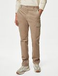 Straight Fit Corduroy Stretch Cargo Trousers