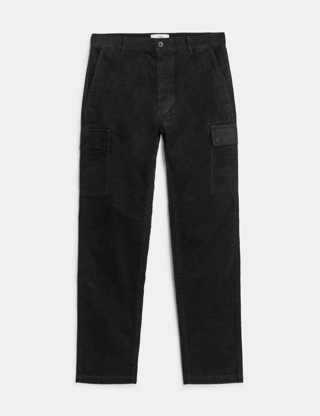 Straight Fit Corduroy Stretch Cargo Trousers image 2