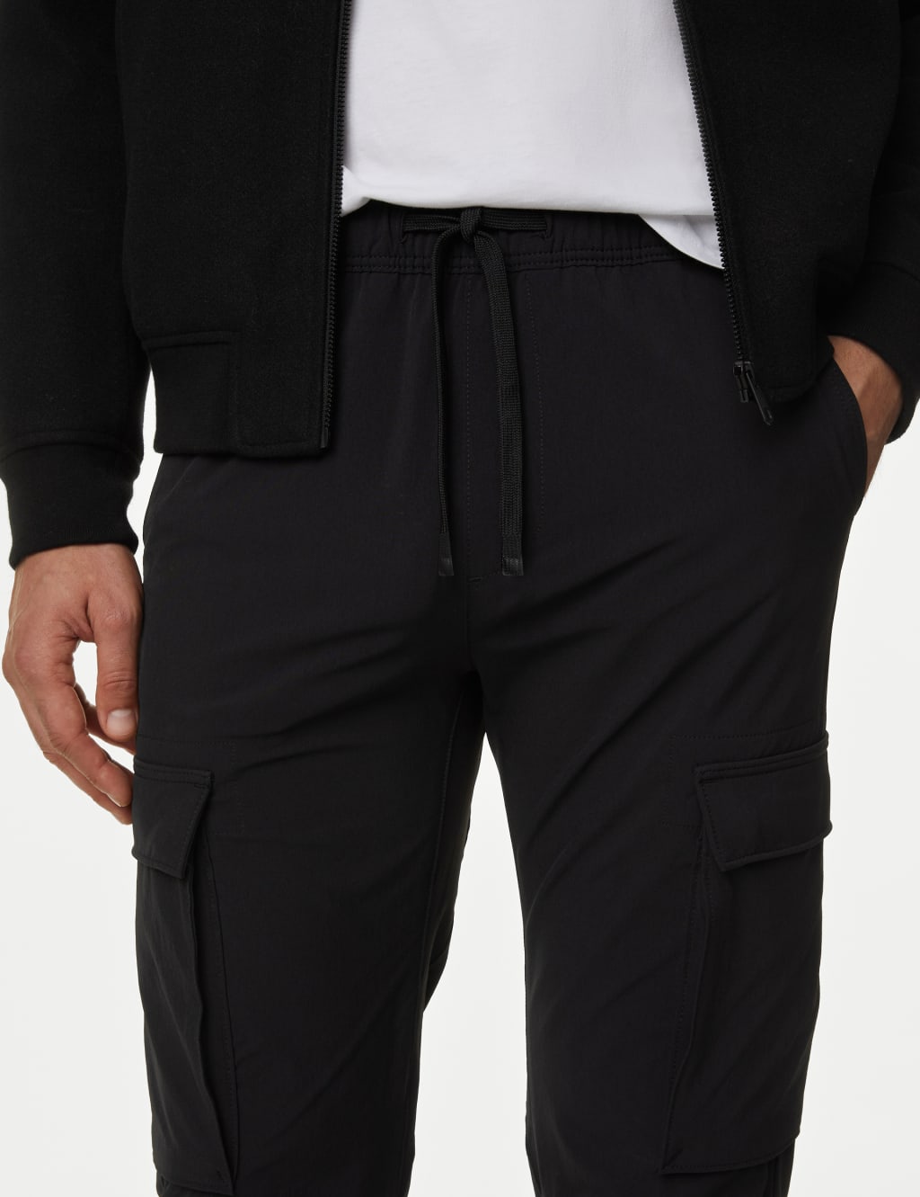 Slim Fit Elasticated Waist Cargo Trousers image 4