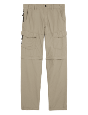 

Mens M&S Collection Regular Fit Zip Off Trekking Cargo Trousers - Stone, Stone