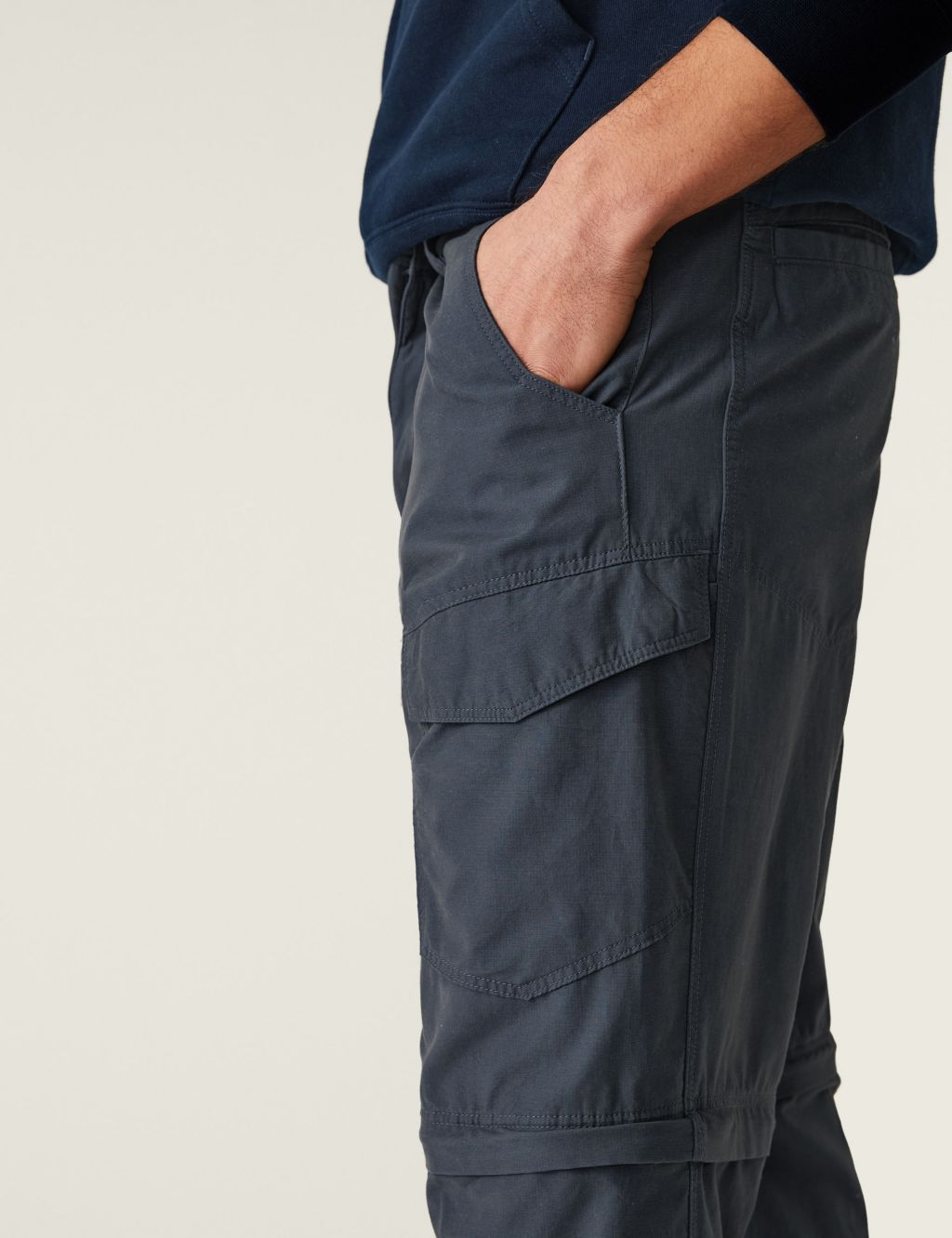 Regular Fit Zip Off Trekking Cargo Trousers image 5