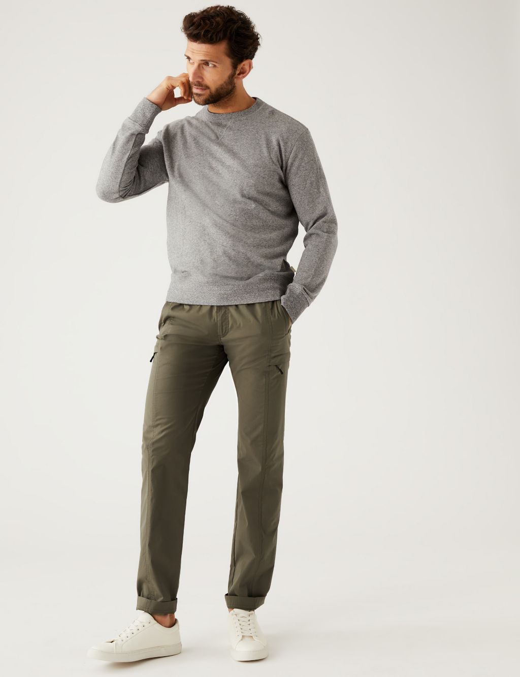 Slim Fit Belted Trekking Trousers image 1