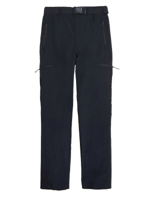 

Mens M&S Collection Regular Fit Belted Trekking Trousers - Black, Black