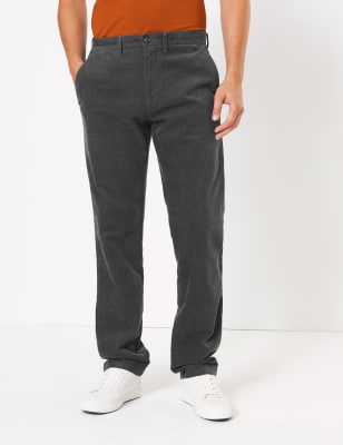 regular fit corduroy trousers with stretch