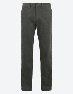 regular fit corduroy trousers with stretch