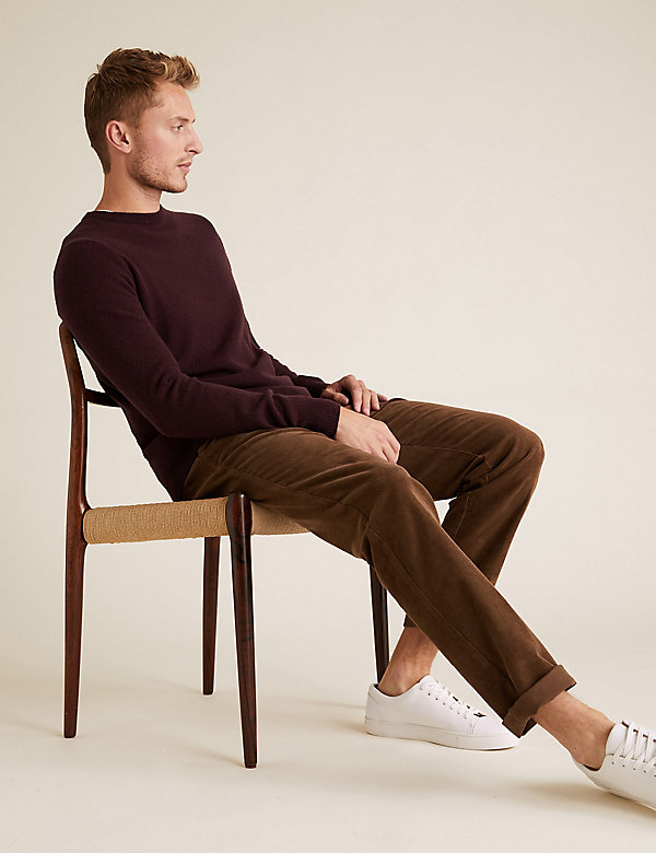 Regular Fit Corduroy Stretch Trousers - IS