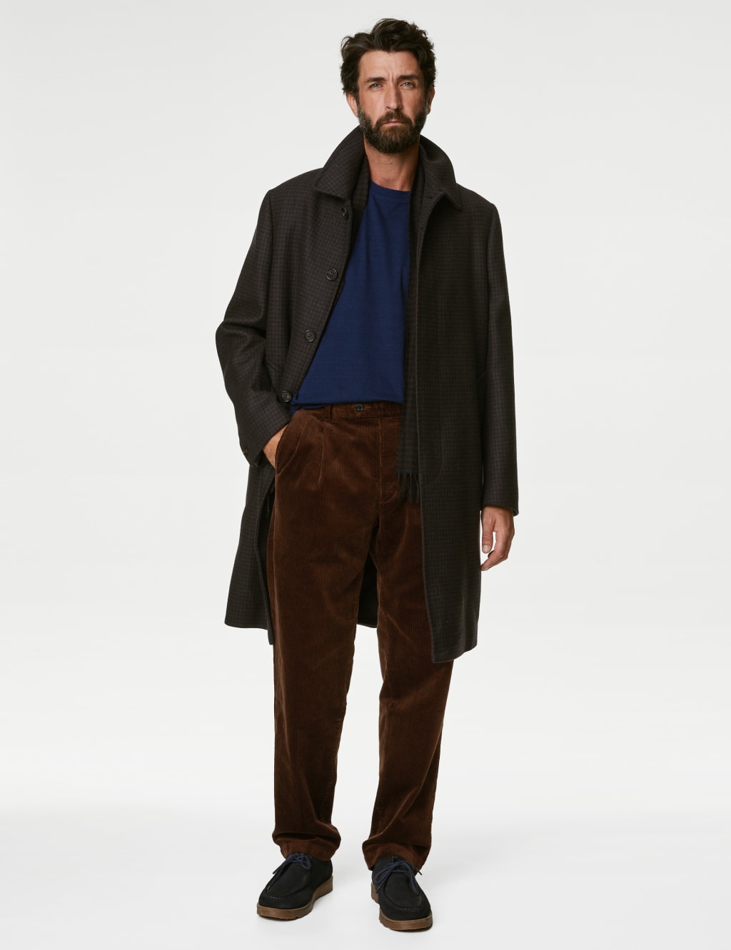 Loose Fit Corduroy Double Pleat Trousers image 3