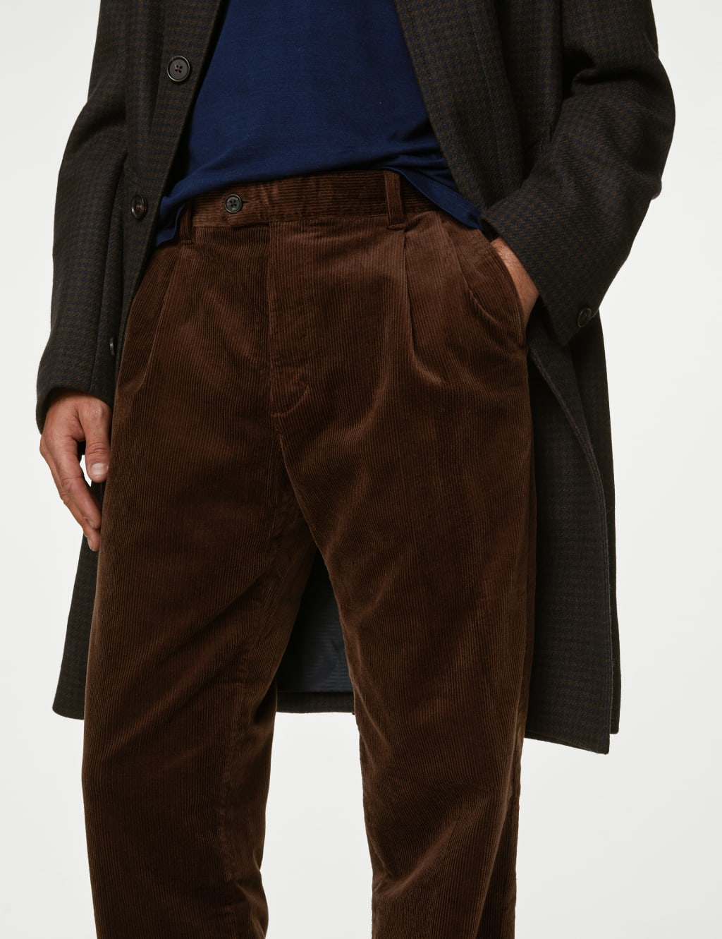 Loose Fit Corduroy Double Pleat Trousers image 4