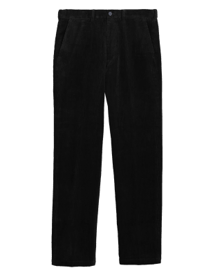 

Mens M&S Collection Regular Fit Luxury Corduroy Stretch Trouser - Black, Black