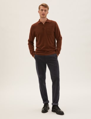 

Mens M&S Collection Regular Fit Luxury Corduroy Stretch Trousers - Carbon, Carbon