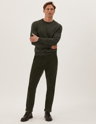 

M&S Collection Pantalón elástico de ajuste estándar de pana premiumMens - Dark Khaki, Dark Khaki