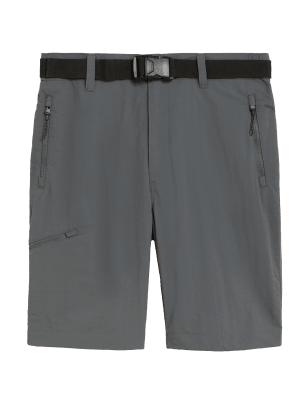 

Mens M&S Collection Belted Trekking Shorts - Charcoal, Charcoal