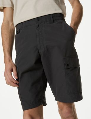 M&S Men's Ripstop Textured Trekking Shorts with Stormwear - 32 - Grey, Grey,Navy,Petrol,Stone