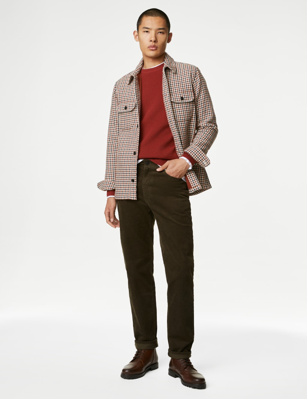 Straight Fit Corduroy 5 Pocket Trousers image 3
