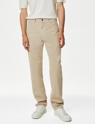 Pantalones Hombre, Pantalón 5 Bolsillos Básico Pana Beige