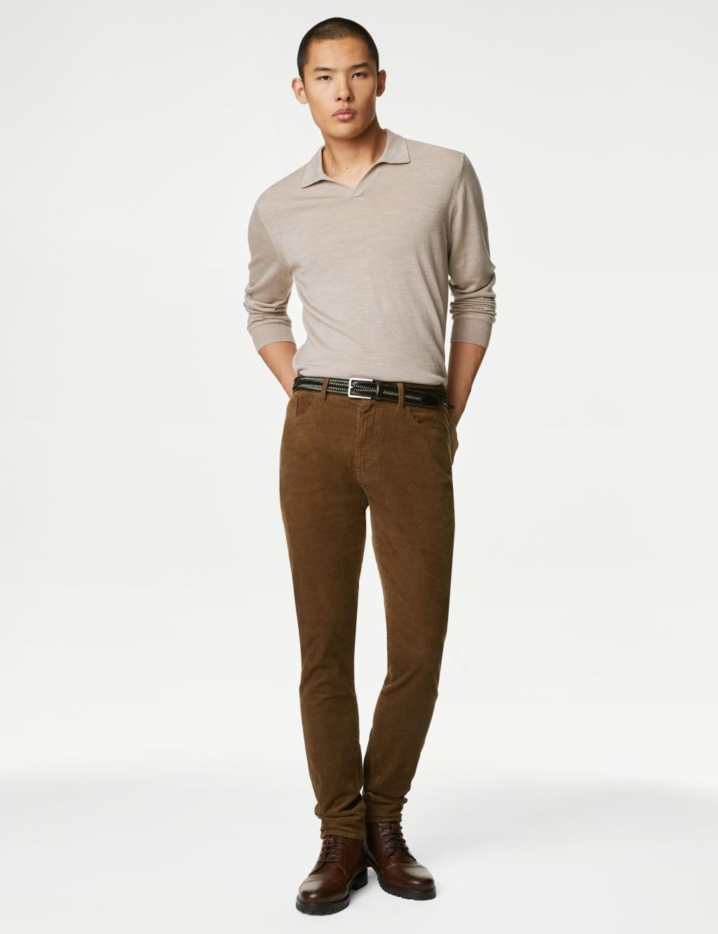 Slim Fit Corduroy 5 Pocket Trousers image 4