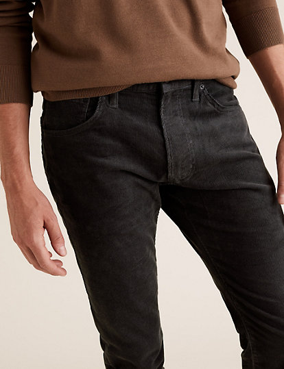 Slim Fit Corduroy 5 Pocket Trousers