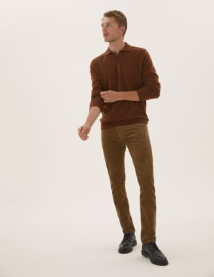 

Mens M&S Collection Schmal geschnittene Cordhose mit 5 Taschen - Nutmeg, Nutmeg