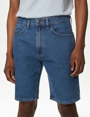 

Mens M&S Collection Pure Cotton Denim Shorts - Medium Blue, Medium Blue