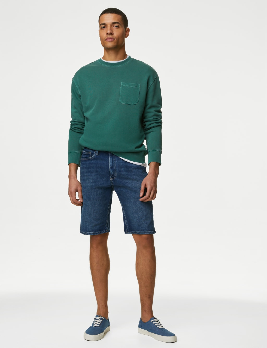 M&s mens denim shorts sales