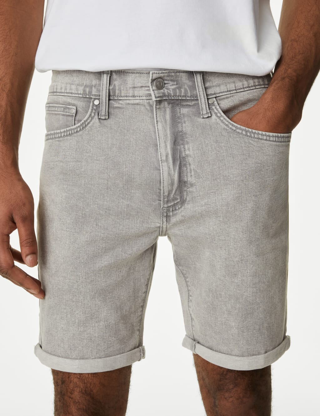 Stretch Denim Shorts