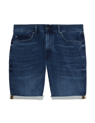 

M&S Collection Pantalón corto denim superelástico de algodónMens - Med Blue Denim, Med Blue Denim
