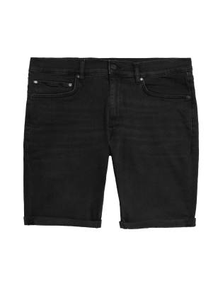 

Mens M&S Collection Cotton Rich Super Stretch Denim Shorts - Black, Black