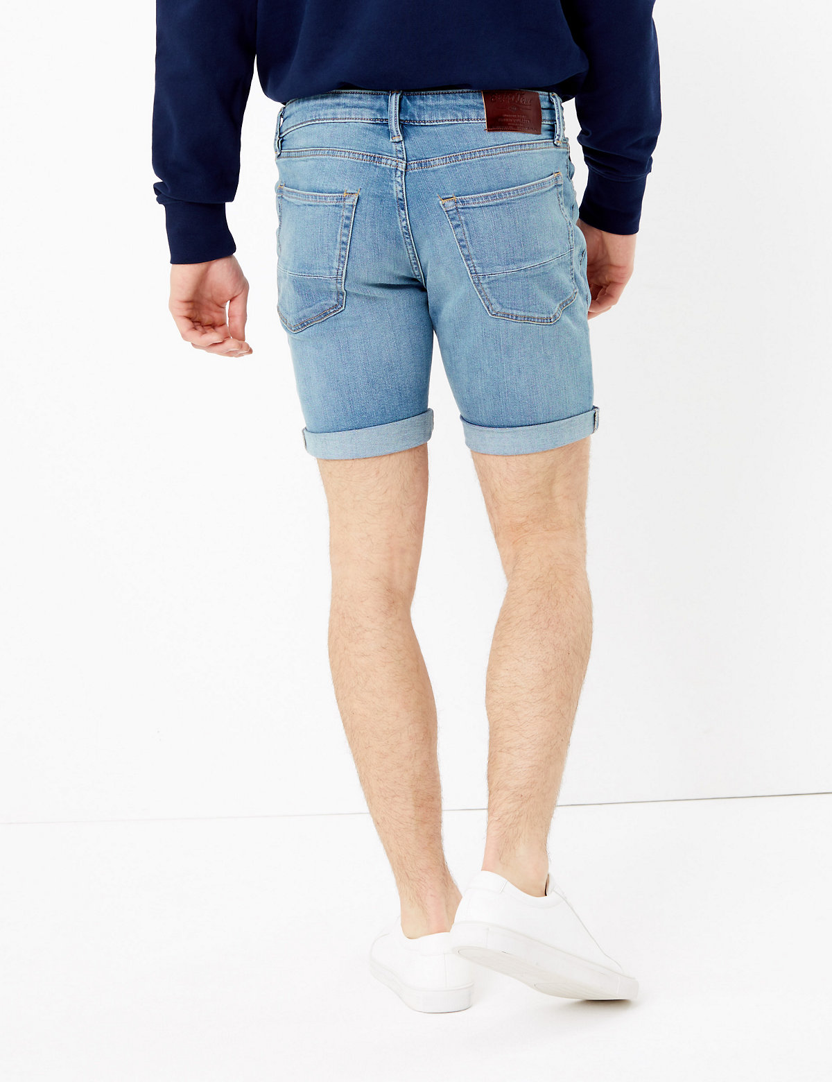 Slim Fit Organic Cotton Stretch Denim Shorts