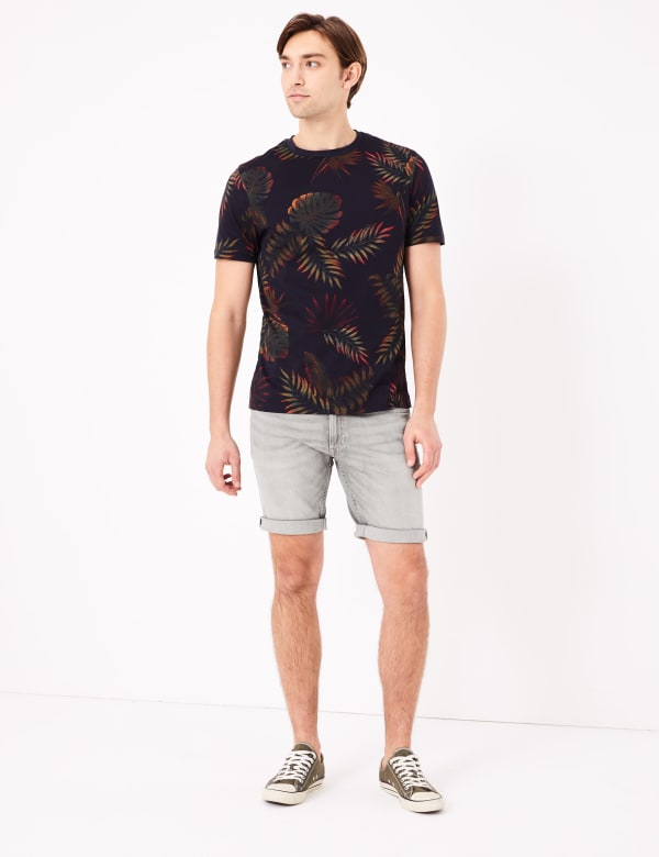 Slim Fit Stretch Denim Shorts