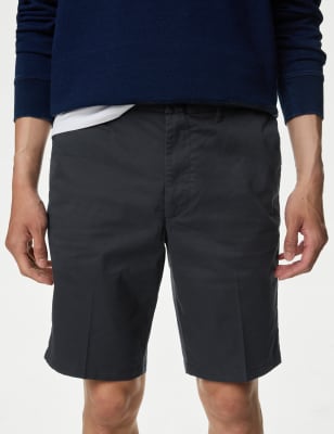 Cotton Mix Plain Regular Fit Chino Shorts