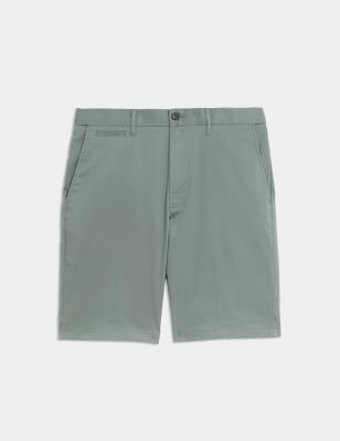 Cotton Mix Plain Regular Fit Chino Shorts