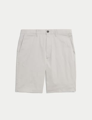 Cotton Mix Plain Regular Fit Chino Shorts