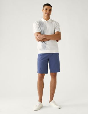 Cotton Mix Plain Regular Fit Chino Shorts