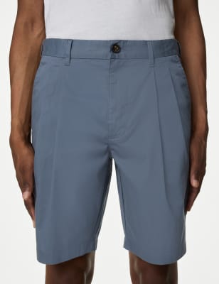 

M&S Collection Chinos cortos con pinzas superligerosMens - Air Force Blue, Air Force Blue