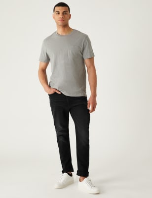 

M&S Collection Jeans slim elásticos con cinturónMens - Black, Black
