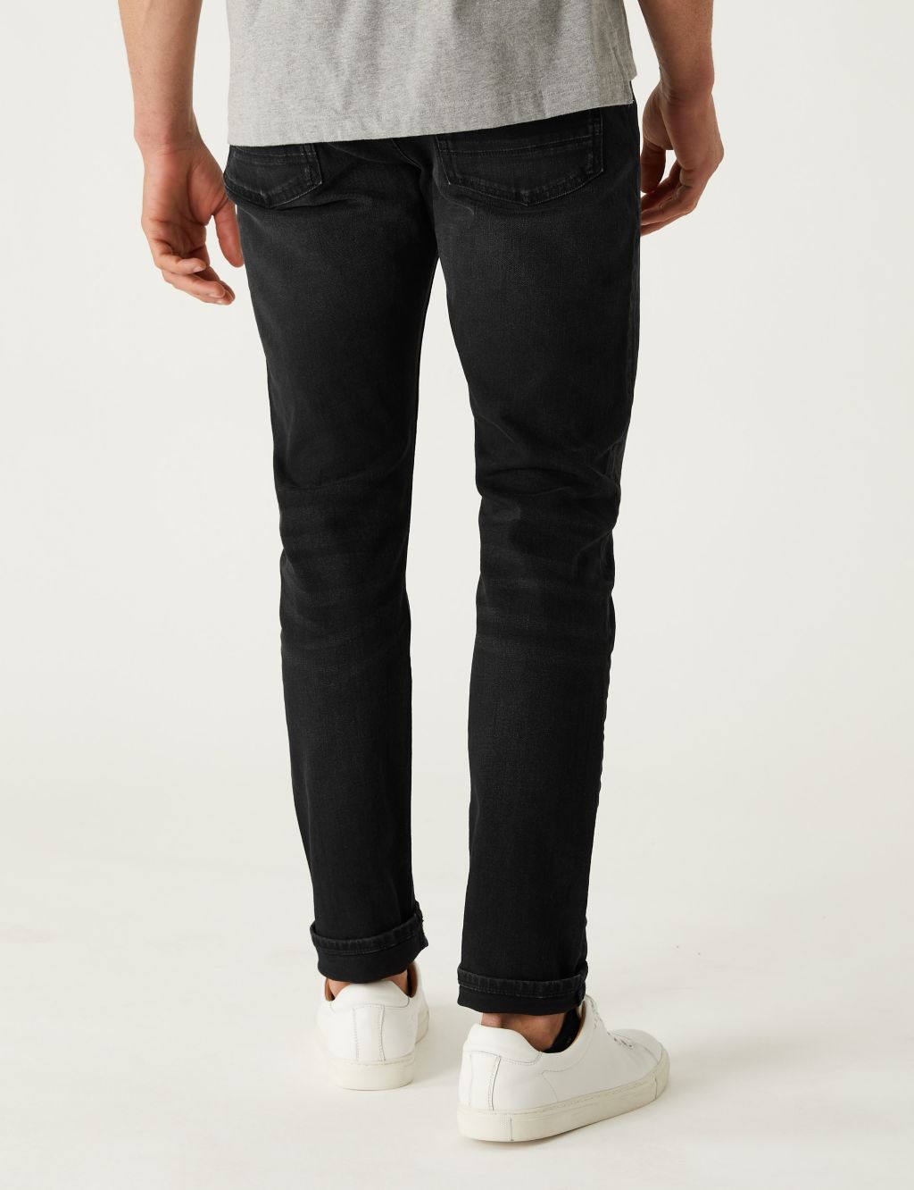 Slim Fit Belted Stretch Jeans image 3