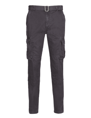 belted cargo trousers