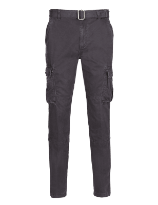 Pure Cotton Belted Cargo Trousers | North Coast | M&S