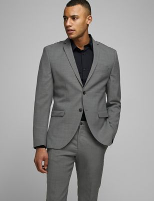 

Mens JACK & JONES Tailored Fit Blazer - Grey, Grey