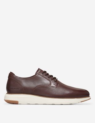 Cole Haan Men's Grand Atlantic Wide Fit Leather Oxford Shoes - 7 - Brown, Brown,Black