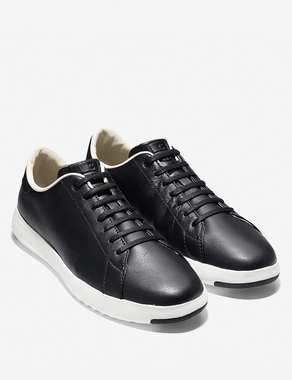 mens black trainers leather