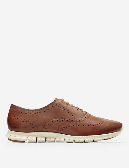 cole haan zerogrand leather oxford shoes - 4.5 - brown, brown