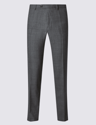 slim fit flat front trousers