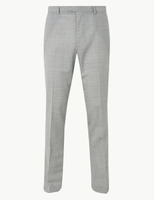 slim fit flat front trousers