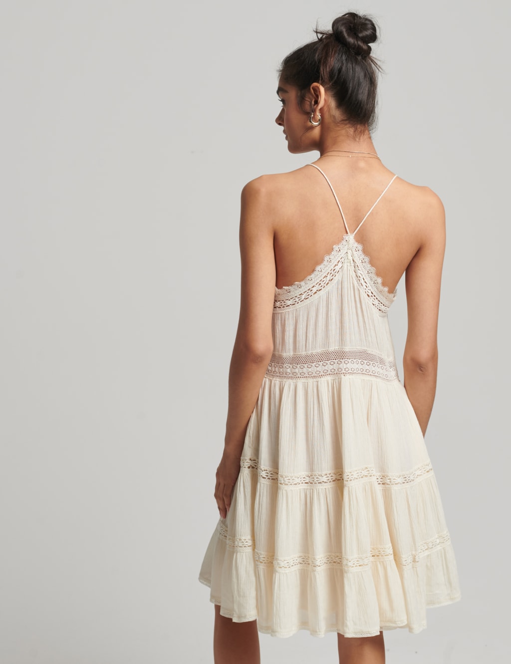 Embroidered V-Neck Knee Length Swing Dress image 4