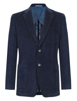 Pure Cotton 2 Button Corduroy Jacket | Blue Harbour | M&S