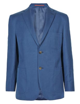 2 Button Jacket with Linen | Blue Harbour | M&S