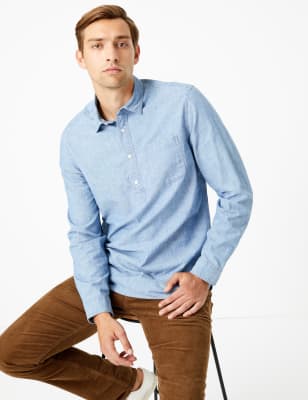 Denim chambray shirt outlet men